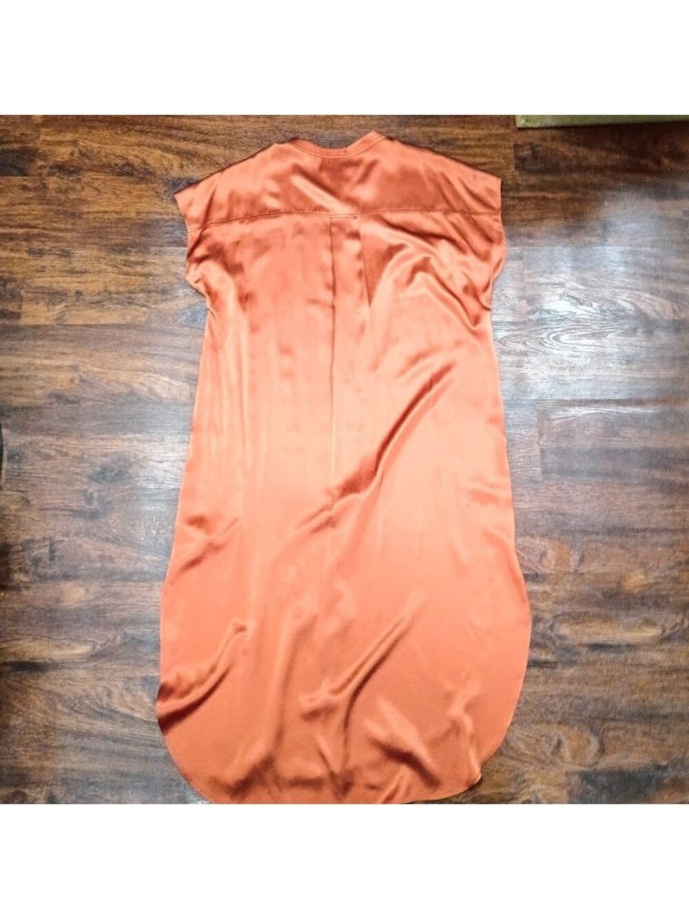 Banana Republic Silk Size M Button-Down Rust Midi Dress Short Sleeve Resortwear - Picture 8 of 12